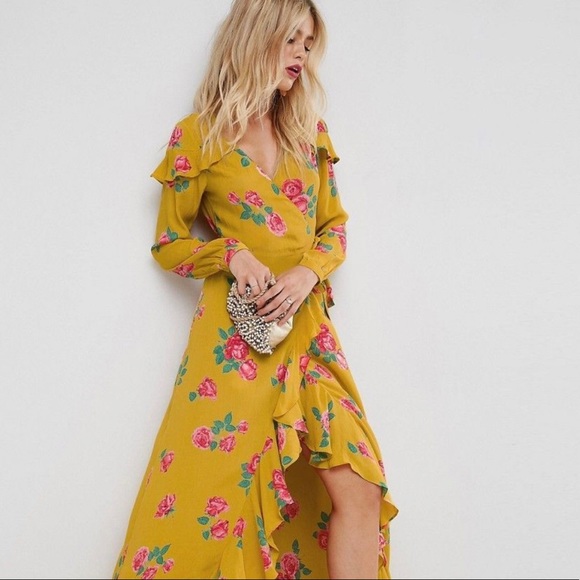 floral wrap dress asos